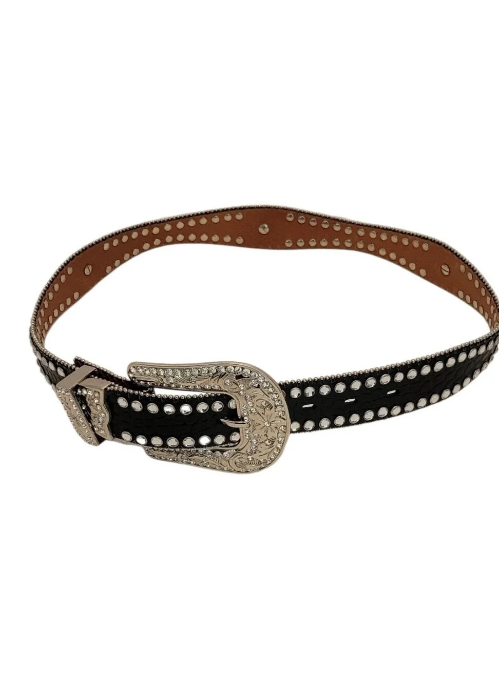 Blazin Roxx Black Leather Rhinestone Concho Western Belt S NWOT